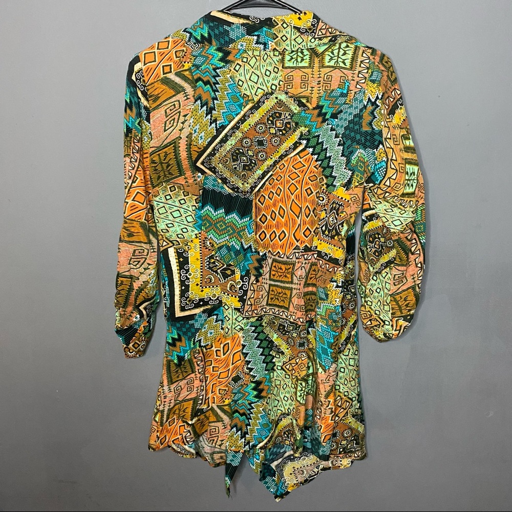 UNCLE FRANK Tunic Top Boho Southwestern Aztec Tribal Print Asymmetrical … - Picture 6 of 10